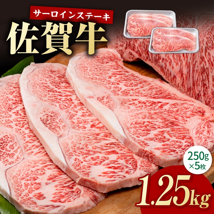 佐賀牛 贅沢 サーロインステーキ 250g×5枚（計1250g）【株式会社いろは精肉店】 [IAG054]