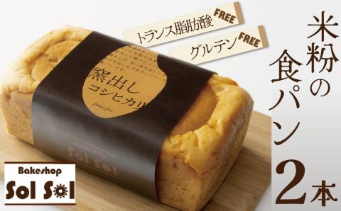 グルテンフリー 米粉食パン 窯出しコシヒカリ 2本　H083-023