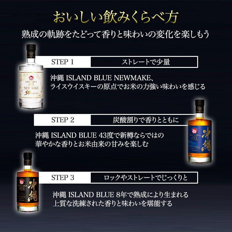 飲み比べ 3本 × 700ml ( 沖縄 ISLAND BLUE 3種 )｜酒 ウイスキー ライスウイスキー