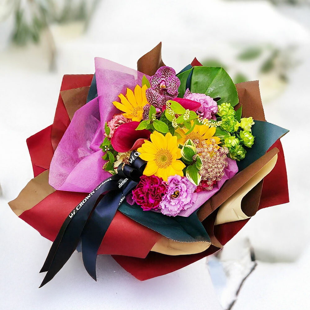 【ふるさと納税】＜選べるカラー＞生花アレンジ Sサイズ おまかせ・ピンク系・イエロー系・ホワイトグリーン系 花材 お花 フラワーアレンジメント 花束 季節 贈り物 プレゼント ギフト 誕生日 結婚記念日 お見舞い 熊本県 熊本市 送料無料