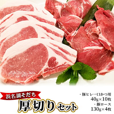 【ふるさと納税】豚肉 浜名湖そだち 豚ヒレ一口かつ用40g×10枚 豚ロース130g×4枚 厚切りセット お肉 静岡型銘柄豚 揚げ物 焼き物 ジューシー 厚切り 豚ヒレ肉 豚ロース肉 静岡県浜松市