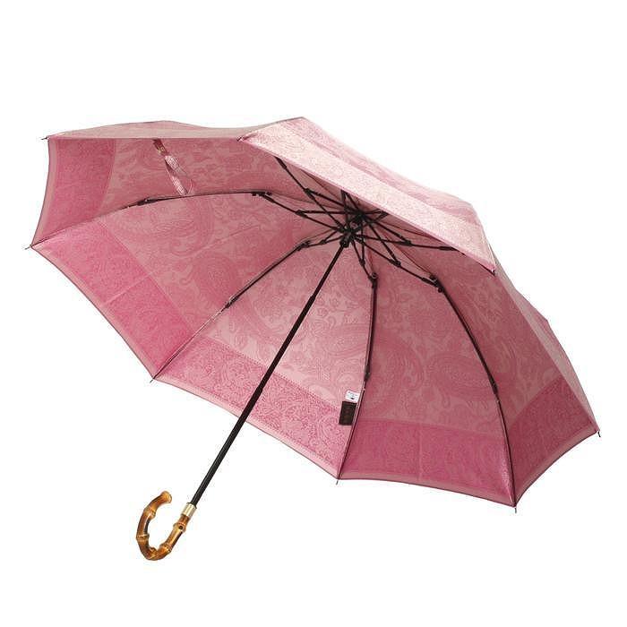 槙田商店【晴雨兼用】折りたたみ傘 kirie ペイズリー:ピオニーピンク