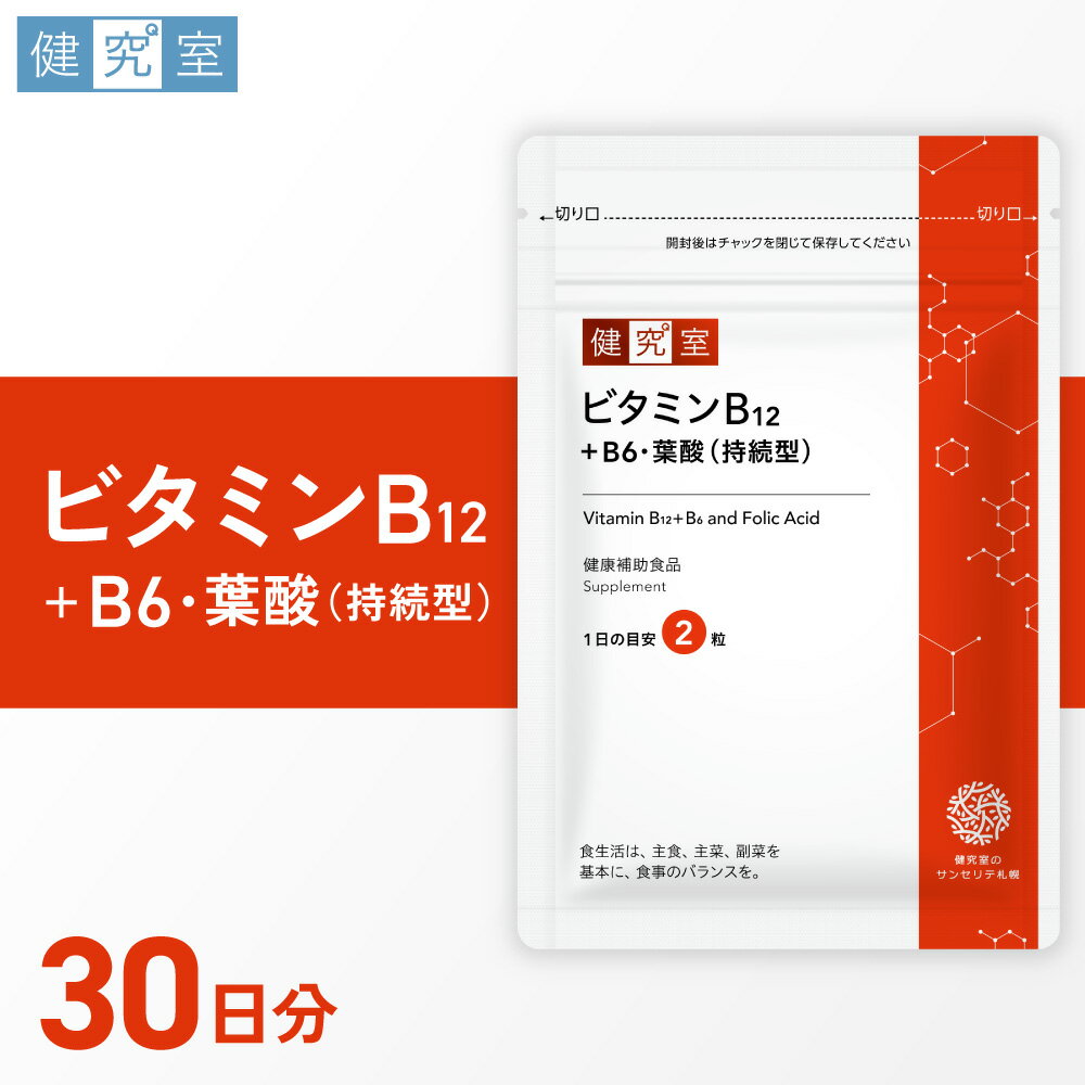 【ふるさと納税】 サプリ ビタミンB12 B6 葉酸 持続型 30日分 1日2粒 1000μg 神経 健康 タブレット サプリメント 北海道 札幌市