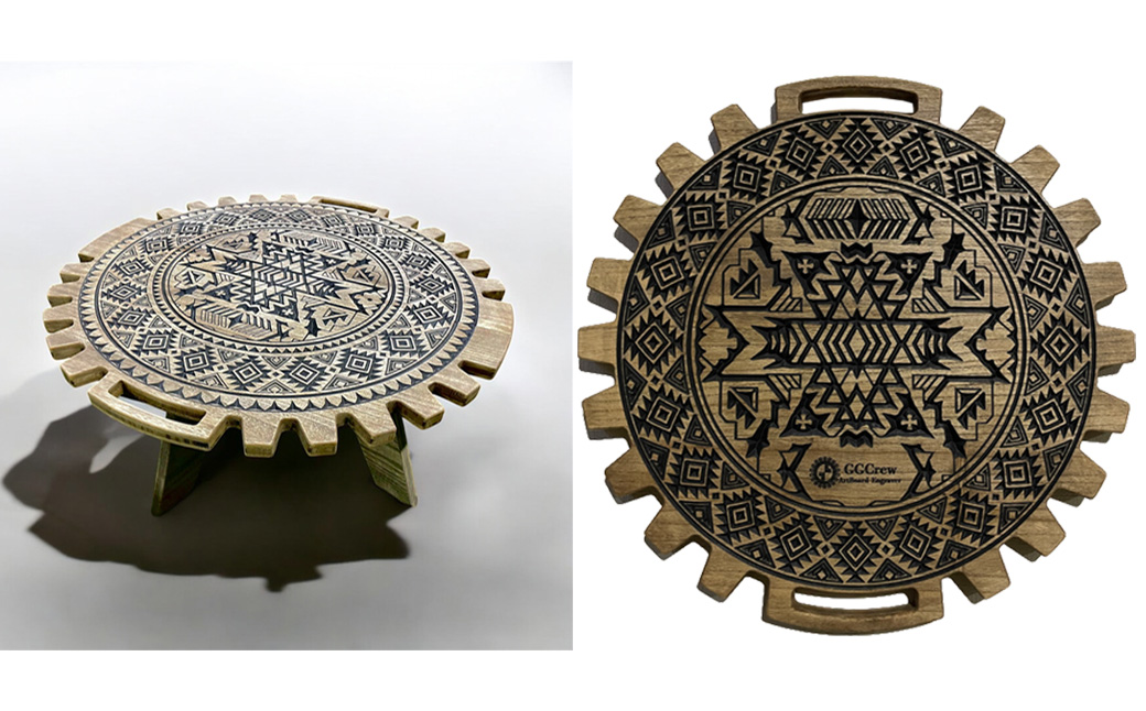 【ウォルナット】スプリットテーブル　Signum シグナム（1台）【専用袋付き】（幅 860mm×奥行 860mm×高さ 400mm）机 テーブル 彫刻 キャンプ コンパクト 木目 軽量 アウトドア 