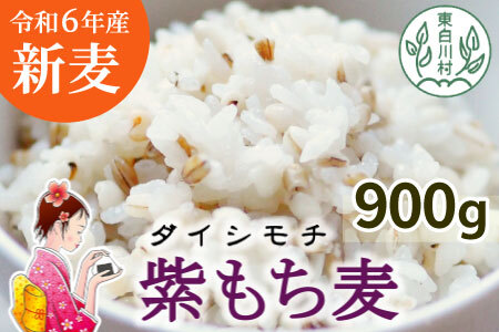 東白川村産 紫もち麦 ダイシモチ 900g お米 こめ もち麦 雑穀 精米 ご飯 お取り寄せ