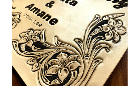 レザーカービング ウェルカムボード A4サイズ ふるさと納税限定 ウェディング  ハンドメイド