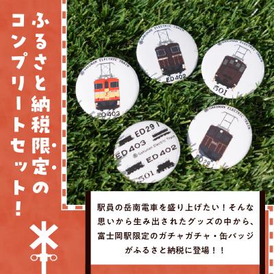 ふるさと納税 富士市  全駅から「富士山が望める」地方鉄道 〜岳南電車応援事業〜D 岳南電車富士岡駅限定缶バッジ5種セット |  | 01