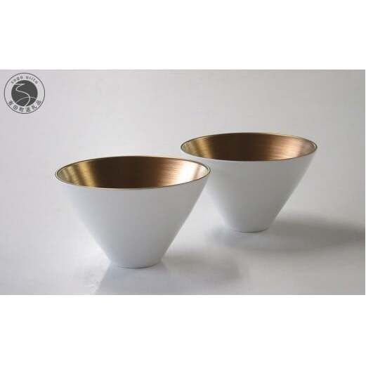 ARITA PORCELAIN LAB (アリタポーセリンラボ) ゴールド ペア小鉢小飯碗 有田焼 モダン スタイリッシュ cg017 