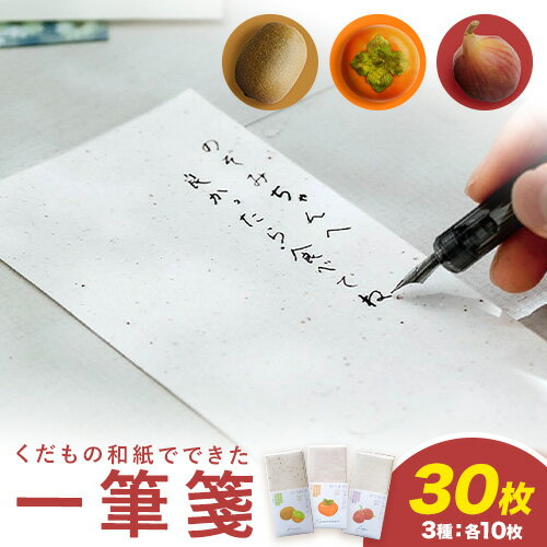【ふるさと納税】便箋 もったいない畑のくだものでつくった一筆箋 30枚 柿 キウイ いちじく 和紙 まつばら農園 《30日以内に出荷予定(土日祝除く)》 和歌山県 紀の川市 フルーツ 果物 くだもの和紙 紙 手紙