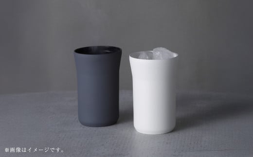 【京セラ】蓋付きタンブラー 350ml ＜クリームホワイト・ダークグレー＞ ペアセット （各1個） CERAMUG タンブラー 真空容器 保冷 保温 真空断熱 セラミック トラベルカップ KYOCER