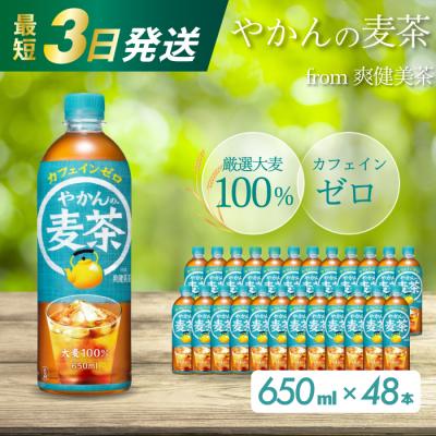 ふるさと納税 三原市 やかんの麦茶 from 爽健美茶 650mlPET48本セット [014-061]