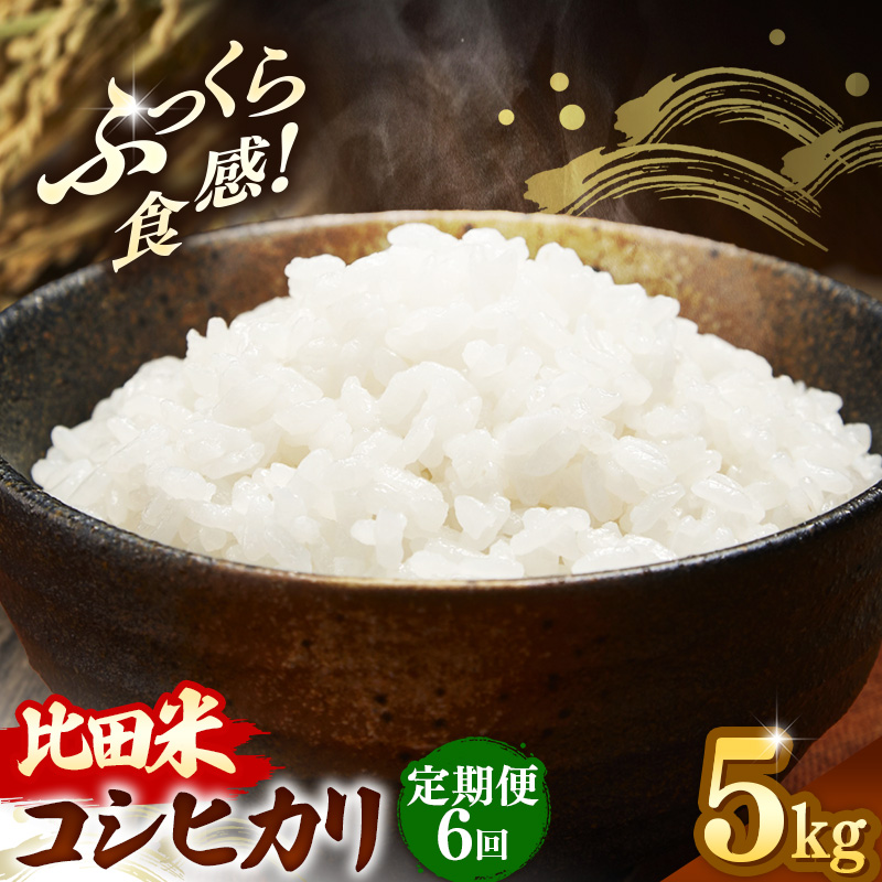 比田米 コシヒカリ(精米)5kg×6回 定期便【令和7年産 米 お米 こしひかり ごはん ご飯 国産 お弁当 美味しい 人気 おすすめ 島根県産 島根県 安来市】【価格変更】【90-EC-41】