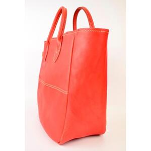 栃木レザー使用｜ソフトな手触り 本革 A4対応トートバッグ｜Tote bag 03 M｜レッド｜minca（全7色）