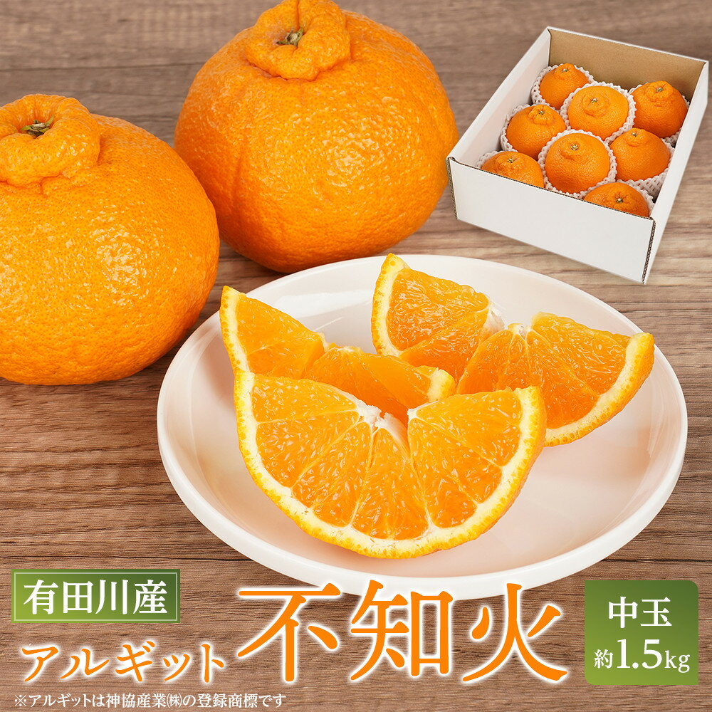 【ふるさと納税】アルギット 不知火 約1.5kg 中玉 サイズ（7～8玉）| 先行予約 不知火 デコ みかん 甘い おいしい ジューシー 完熟 期間限定 数量限定 フルーツ 果物 柑橘 人気 おすすめ 高級 こだわり ギフト 旬 お取り寄せ 送料無料 和歌山 有田川町