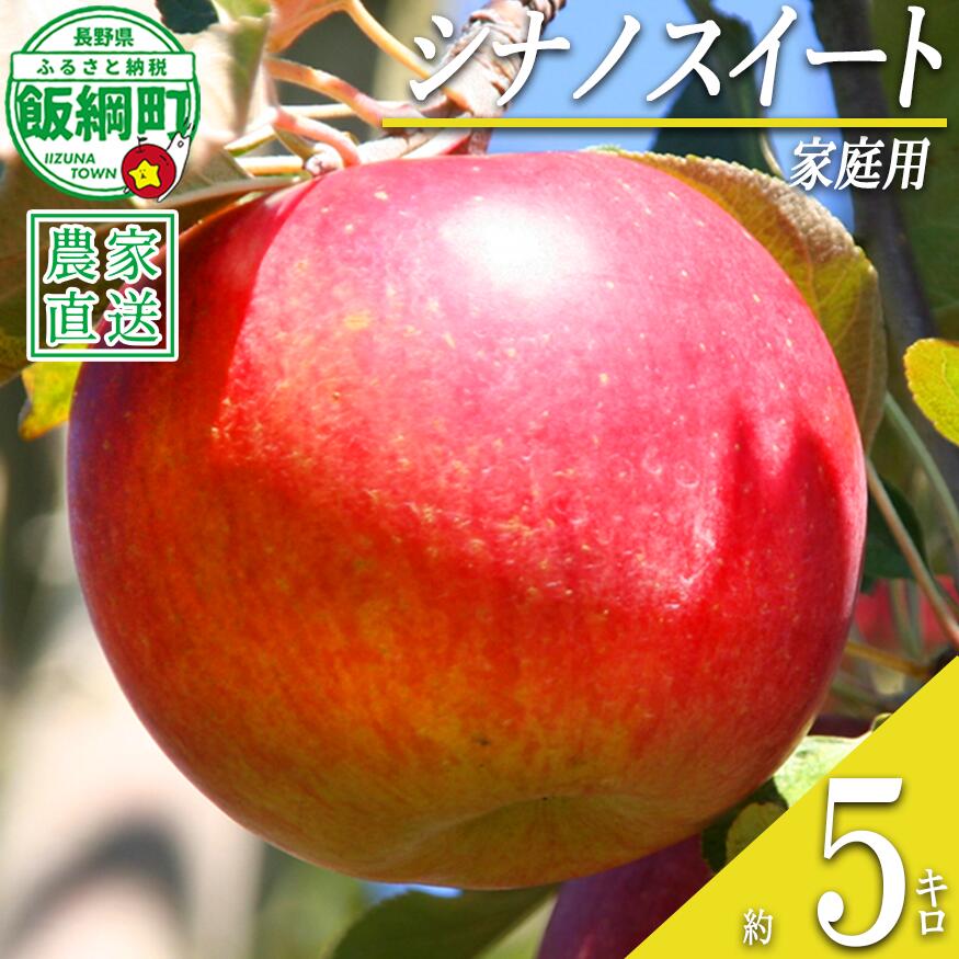 【ふるさと納税】 りんご シナノスイート 家庭用 5kg ファームたんぽぽ 沖縄県への配送不可 令和8年度収穫分 長野県 飯綱町 〔 信州 果物 フルーツ リンゴ 林檎 長野 14000円 予約 農家直送 〕発送時期：2026年10月下旬〜2026年11月上旬{**}