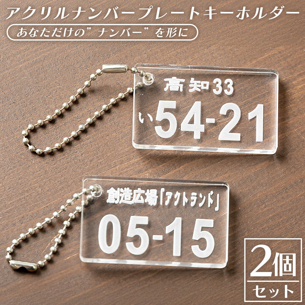 【ふるさと納税】アクリルナンバープレートキーホルダー（2個セット） - アクリル製 車 バイク 原付 雑貨 キーホルダー ナンバープレート オリジナル 誕生日 記念日 プレゼント 贈り物 贈答品 ギフト アクトランド 高知県 香南市 ak-0013