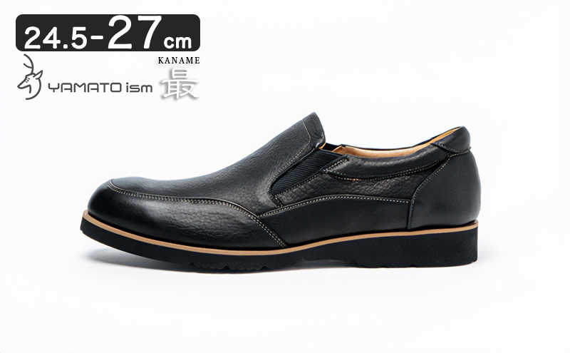倭イズム ( ヤマトイズム ) 鹿革 シューズ 紳士靴 YA3302 （ ブラック ） 27.0ｃｍ