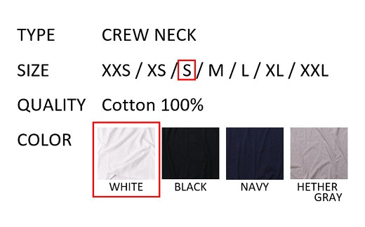 【Sサイズ】EIJI T−SHIRT クルーネック ホワイト _SM13-3 ｜ 服 Tシャツ ティーシャツ 国産 日本製 大阪府 阪南市