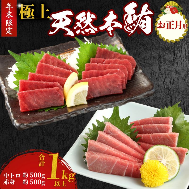 【ふるさと納税】 年末発送受付中 【配達指定日可】 極上 天然 本鮪 セット 1kg 刺身 お刺し身 さしみ まぐろトロ 中トロ 赤身 まぐろ赤身 まぐろ中とろ 柵 マグロ 鮪 ちらし寿司 手巻き寿司 おかず 漬け丼 海鮮丼 魚介類 正月 新年 新春 高知県 室戸市