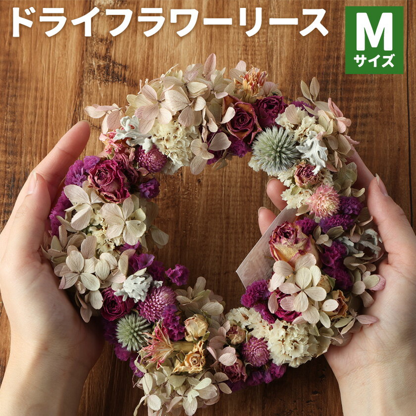 【ふるさと納税】ドライフラワーリース Mサイズ ドライフラワー リース デザインおまかせ フラワーアレンジ インテリア 花 プレゼント ドライフラワー 合同会社クリール《90日以内に出荷予定(土日祝除く)》熊本県 菊池市 送料無料