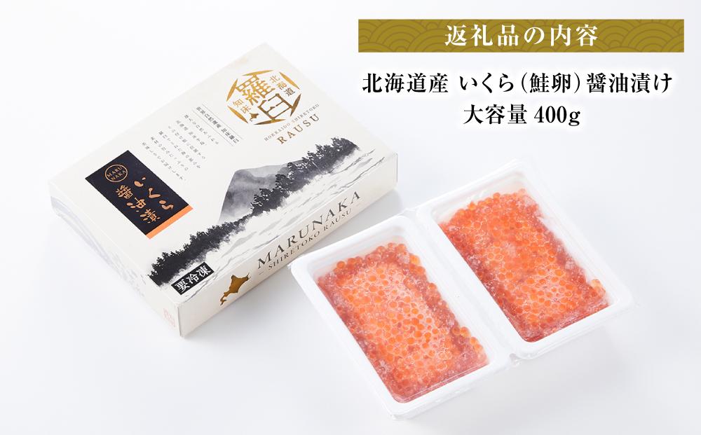 【11月発送】北海道産 いくら（鮭卵）醤油漬け 大容量400g(200g×2パック) 国産 小分けパック イクラ 海鮮丼 ギフト 贈り物 魚介類 魚介 海産物 鮭 シャケ しゃけ 生産者 支援 応援