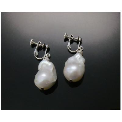 ふるさと納税 和泉市 淡水真珠大ぶりバロックイヤリング