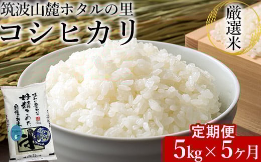 
            【定期便 5ヶ月】令和7年産 筑波山麓ホタルの里厳選米コシヒカリ5kg 透き通った大粒米 ※離島への配送不可 ※2025年10月下旬頃より順次発送予定
          