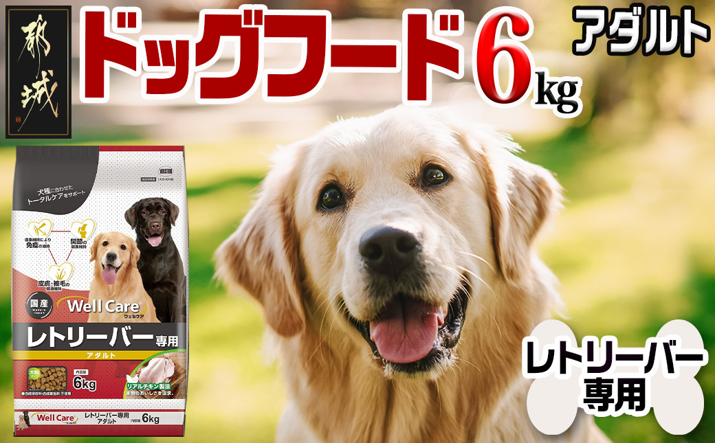
ドッグフード(レトリーバー専用)アダルト6kg_LG-3315_(都城市) 国産総合栄養食 ドライフード レトリーバー専用 大粒タイプ アダルト用 健康維持 犬種別 犬用フード
