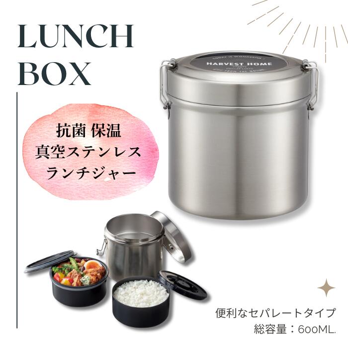 【ふるさと納税】抗菌 真空 保温 保冷 弁当箱 [抗菌真空ステンレスランチボックス] 600ml 2段 ベーシック お弁当箱 お弁当 ランチボックス ランチ シンプル コンパクト 軽量 大容量 スケーター株式会社 550317 奈良県 奈良市 なら 10-087