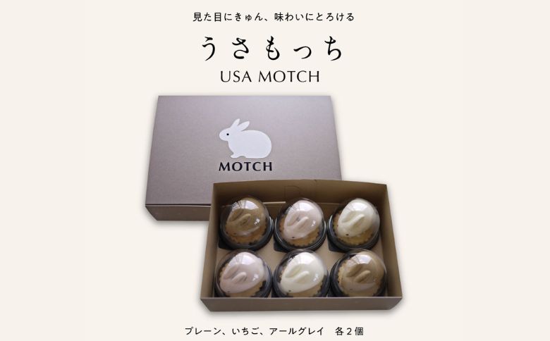MOTCH うさもっち 6個ボックス [プレーン、ダブルベリー、アールグレイ各2個] 新食感 もちもち 可愛い おしゃれ うさぎ スイーツ 和洋菓子 洋菓子  チーズケーキ ギフト 贈り物 取り寄せ