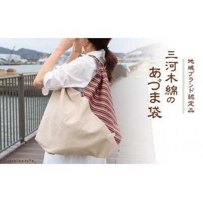 ふるさと納税 蒲郡市 三河木綿 あづま袋 エコバッグ　縞×クリーム_【G0538】