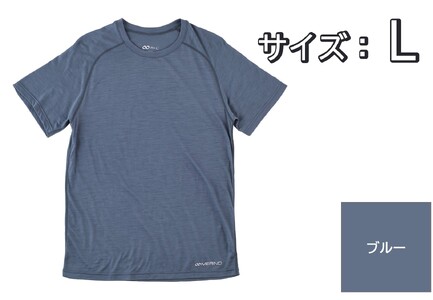 R×L（アールエル） メリノウール ウルトラライト ユニ Tシャツ（ユニセックス）ブルー Lサイズ