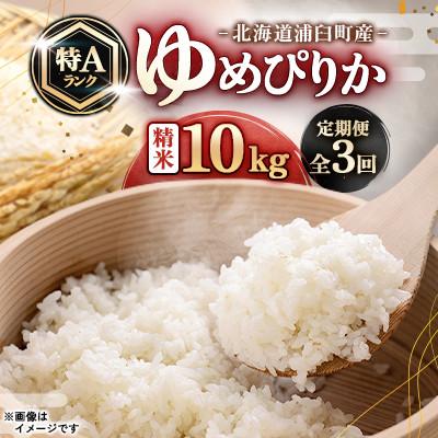 ふるさと納税 浦臼町 【発送月固定定期便】浦臼町産　ゆめぴりか(精米)10kg(5kg×2袋)　特A　お米全3回