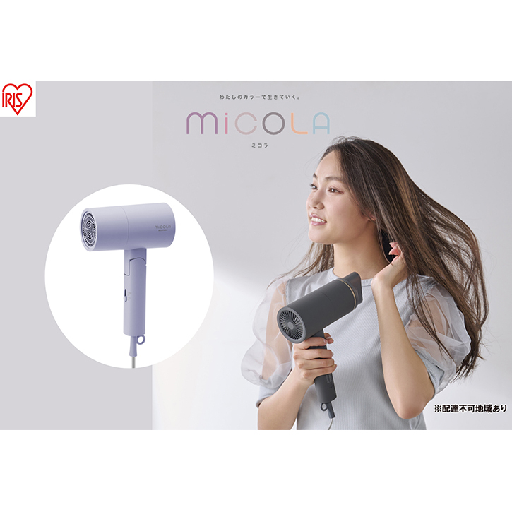 ドライヤー イオンドライヤー HDR-M101-V ラベンダー アイリスオーヤマ 雑貨 日用品 電化製品 折りたたみ式 4カラー ブロー スタイリング 乾かす 