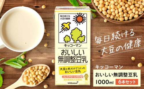 キッコーマン 無調整豆乳 1000ml 6本セット 1000ml 1ケース