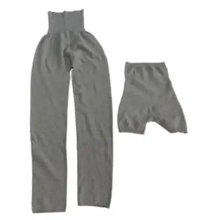日本製 オーガニックコットン ルームパンツ ＆ 腹巻パンツ 1分丈 セット グレー(615-610)【1088673】