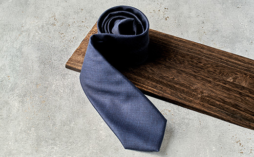 イタリア産ウール生地ネクタイ・メランジネイビー