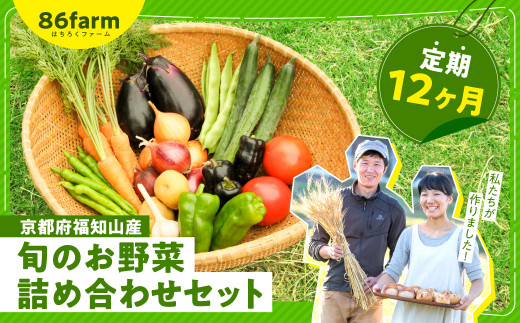 
京都府福知山産　旬のお野菜詰め合わせセット（定期便12カ月） ふるさと納税 旬の野菜 詰め合わせ セット 栽培期間中農薬 肥料不使用 京都府 福知山市
