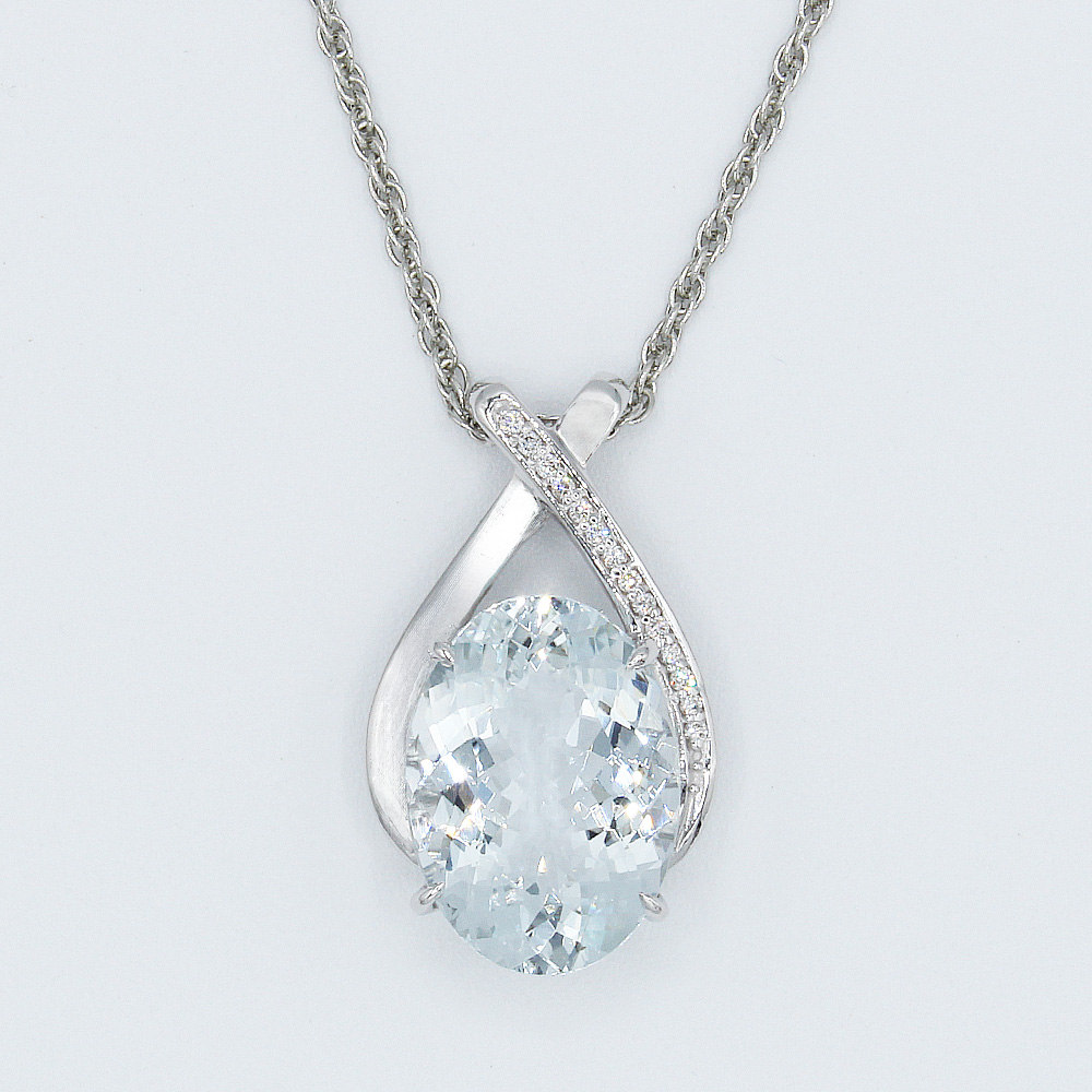 アクアマリン ペンダント 10ct K18WG  （161328）