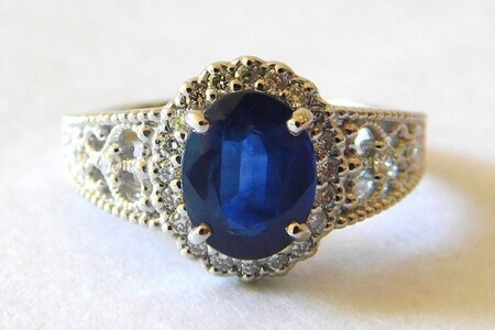 【ふるなび限定】【一点もの】Pt950　サファイア（2.184ct）ダイヤモンドリング　M25　K06157-H　FN-Limited-SP