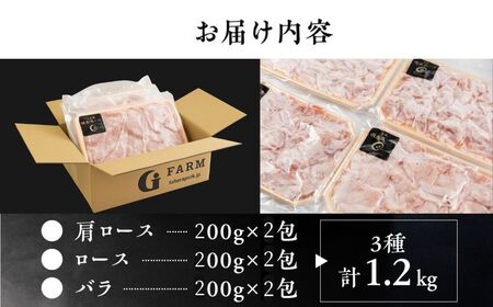 田原ポーク しゃぶしゃぶ 豚肉 食べ比べ 1.2kg 小分け 200gずつ 12月お届け  (豚肉ロース400g / 豚肉 肩ロース400g / 豚肉バラ400g) 小分けが高評価の豚肉 しゃぶしゃぶ
