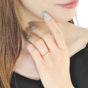 指輪 K18YG イエローゴールド ダイヤモンド 計0.24ctUP レディース ダイヤリング ストレート 華奢 細身 中石ソーティングカード付き【f227-k18yg】 ALPAZ095