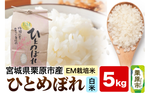 【EM栽培米・白米】宮城県栗原市産 ひとめぼれ 5kg