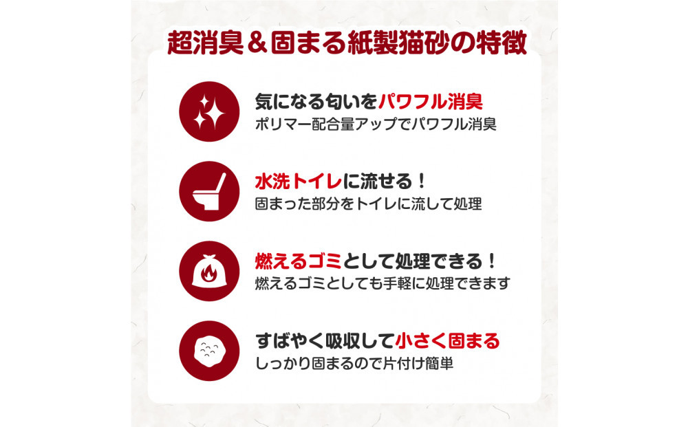 【12回コース】極 　超消臭＆固まる＆トイレに流せる　紙製猫砂6L（6L×1袋）紙の猫砂【定期便】