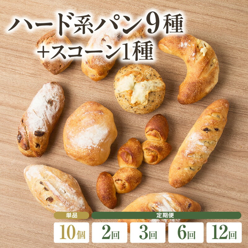 【ふるさと納税】《レビューキャンペーン》 自家培養酵母で焼くハード系パン9種＋スコーン1種セット！ 選べる単品または定期便（2回・3回・6回・12回）定期便 パン 自家培養酵母 フランス生地 ハード ブーランジェリーファヴール パンセット