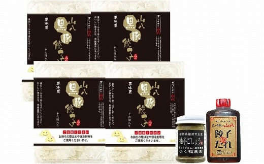 これぞ餃子!!　九州産黒豚餃子詰合せ　(福津の極み認定商品)＆自家製柚子胡椒[H3211]
