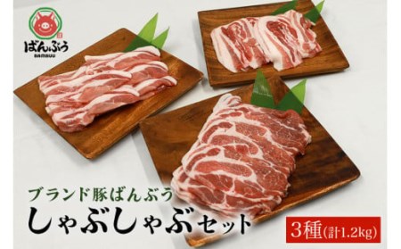 ブランド豚「ばんぶぅ」しゃぶしゃぶセット 合計1.2kg ばんぶぅ 豚肉 豚バラ肉 しゃぶしゃぶ しゃぶしゃぶセット 豚バラ ロース 肩ロース 焼き肉 しゃぶしゃぶ肉 焼肉用 ブタ肉 国産 茨城県産 ギフト プレゼント 冷凍 高級部位 ブランド豚 42-J