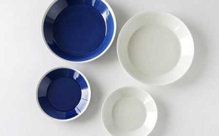 【波佐見焼】ホワイト・ライン お皿 2色 4点セット（ブルー・ベージュ）食器 プレート【奥川陶器】[KB64] 波佐見焼