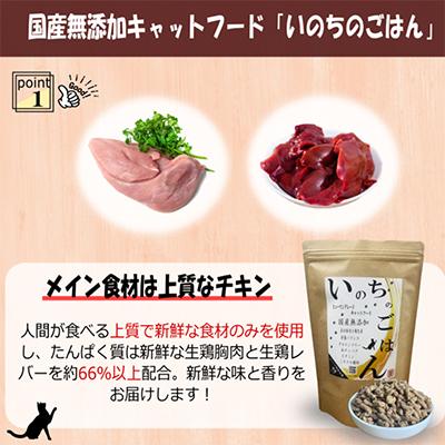 ふるさと納税 泉佐野市 国産無添加 キャットフード 1kg「いのちのごはん」タンパク質 66%以上配合 099H2347 |  | 01