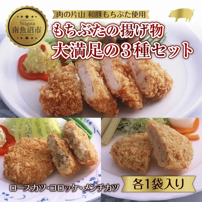 【ふるさと納税】和豚 もちぶた 4人前 ロースカツ 約100g×2 コロッケ 約80g×3 牛豚合挽きメンチカツ 約100g×2 揚げ物 国産 豚肉 国産牛 惣菜 夕食 冷凍 肉の片山 送料無料 新潟県 南魚沼市 | 肉 お肉 にく 食品 人気 おすすめ 送料無料 ギフト